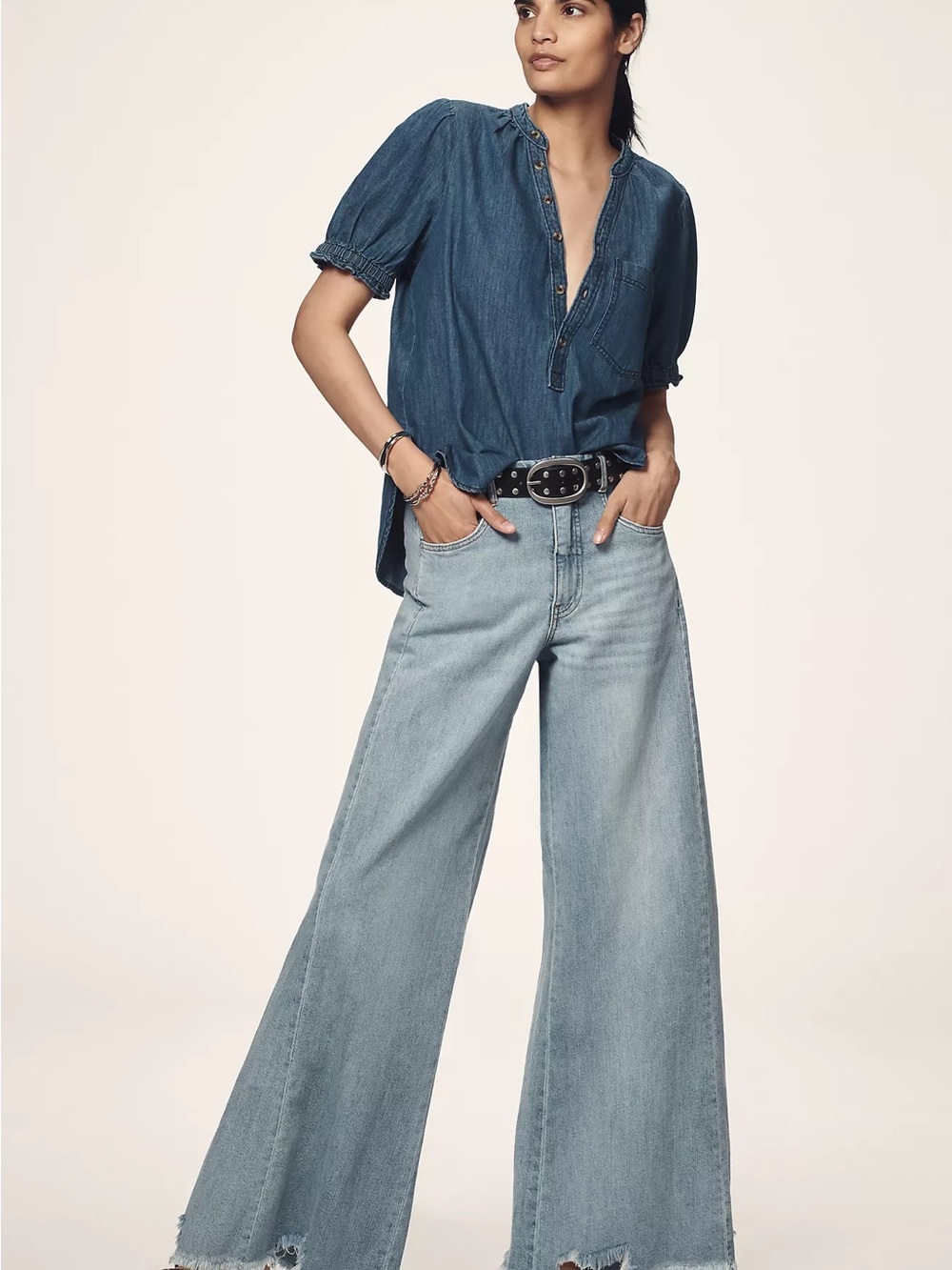Pilcro Adi Regenerative Cotton Mid Rise Flare Jeans